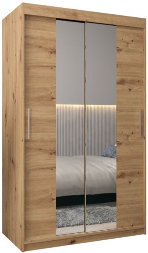 Szafa przesuwna TOKYO 1 120cm, sonoma, artisan, czarny, biały