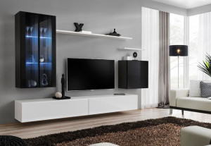 Switch Xii Meblościanka Czarny/biały Led-asm