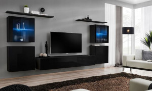 Switch Xiv Meblościanka Czarny Połysk Led-asm