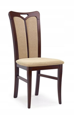 HUBERT2 krzesło ciemny orzech / tap: Torent Beige (1p=2szt)