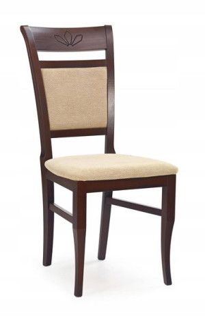 JAKUB krzesło ciemny orzech / tap: Torent Beige (1p=2szt)
