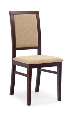 SYLWEK1 krzesło ciemny orzech, tkanina / tap: Torent Beige (1p=2szt)