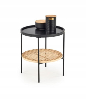KAMPA ława czarny / rattan naturalny (1p=1szt)