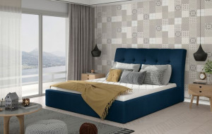 Łóżko Inge 200x200 Granatowy - Eltap