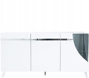 Komoda 2D1W TULIP biały/chrom - KFM