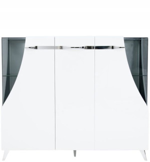 Komoda 1D2W TULIP biały/chrom 150x130x42- KFM