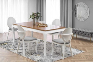 WINDSOR stół rozkładany 160-240x90x76 cm kolor ciemny dąb/czarny (2p=1szt)