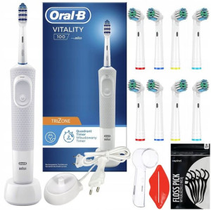Szczoteczka Oral-b Vitality 100 Biała trizone + 8 prec + osłonka