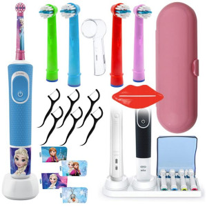 Szczoteczka Oral-b Vitality 100 frozen + kids color x4 + Dodatki