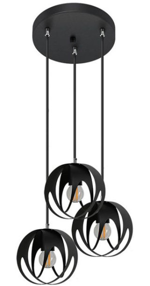 Czarna lampa wisząca z regulacją zwisów - S657-Biva