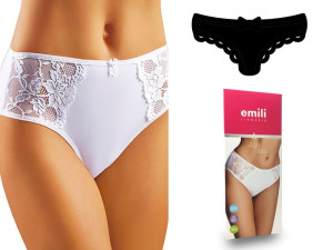 EMILI Asti Koronkowe Figi Bawełna czarny XL