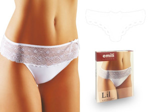 EMILI Lil Koronkowe Figi Microfibra biały L