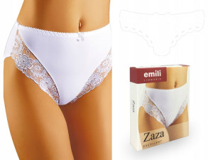 EMILI Zaza Koronkowe Figi Microfibra biały XL