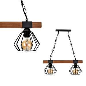 Lampa wisząca ULF BLACK / WOOD 2xE27