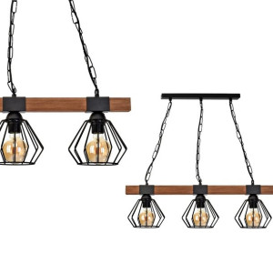 Lampa wisząca ULF BLACK / WOOD 3xE27