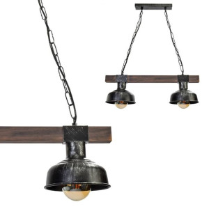 Lampa wisząca FARO BLACK / WOOD 2xE27