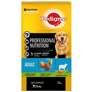 PEDIGREE® Adult Professional Nutrition 15kg z jagnięciną i warzywami- sucha