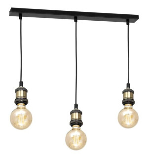 Lampa wisząca EDISON CZARNY/MOSIĄDZ 3xE27