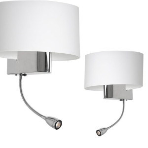 Kinkiet Casino White/chrome 1xe27 + 1w Led