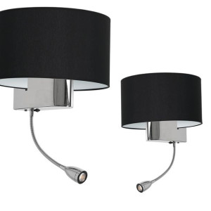 Kinkiet Casino Black/chrome 1xe27 + 1w Led