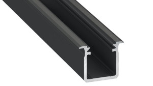 Profil Aluminowy Czarny Typ G 1m + Klosz Mleczny