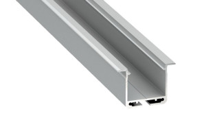 Profil Aluminiowy Srebrny Typ K 2m + Klosz Mleczny, Sprężyna Montażowa