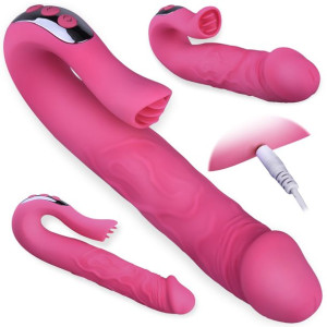 Silikonowy Wibrator G-spot STYMULATOR ŁECHTACZKI Różowy