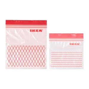 IKEA ISTAD Woreczki plastikowe CZERWONY 60 szt.