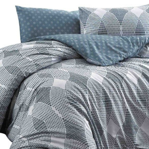 Pościel bawełniana ZENON INDIGO 160x200 COTTONLOVE EXCLUSIVE