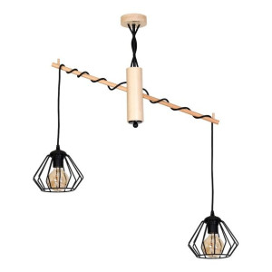 Lampa Wisząca Woody Black 2xe27