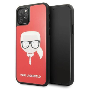 Karl Lagerfeld KLHCN58DLHRE iPhone 11 Pro czerwony/red Iconic Glitter Karl`
