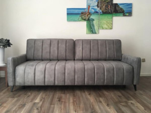 Sofa MOLLY z Funkcją Spania Pojemnik PROMOCJA Szara