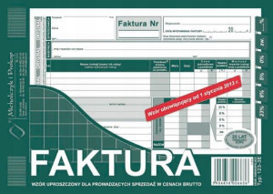 Druk 123-3e Faktura Uproszczona A5 Brutto Poziom