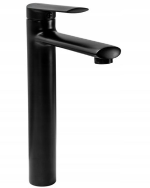 Wysoka Czarna Bateria Umywalkowa BUZZ BLACK