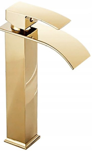 Złota Bateria Umywalkowa Lotus Gold Wysoka Calani
