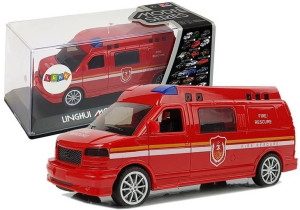 Zabawkowe Auto Straż Pożarna Z Naciągiem Ze Światłami I Dźwiękiem
