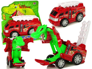 Zabawkowe Auto Straż Transformacja Smok 2W1 Wóz Strażacki