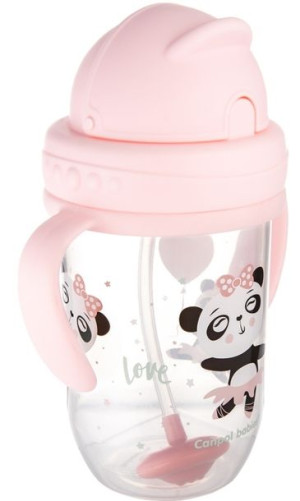 Canpol Babies kubek ze słomką 270 ml Exotic Animals róż 56/606
