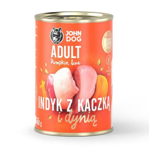 JOHN DOG Indyk z kaczką i dynią Adult 400g MOKRA KARMA
