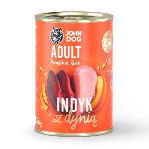 JOHN DOG Indyk z dynią Adult 400g MOKRA KARMA