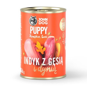 JOHN DOG Indyk z gęsią i dynią Puppy 400g MOKRA KARMA