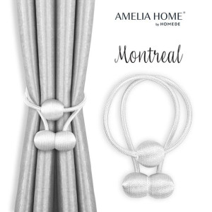 AmeliaHome Upinacze do zasłon MONTREAL 2 szt białe