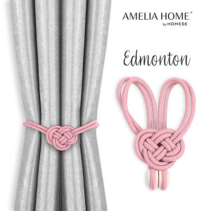 AmeliaHome Upinacze do zasłon EDMONTON 2 szt pudrowy róż
