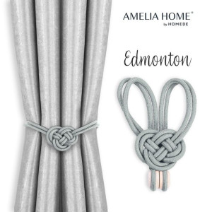 AmeliaHome Upinacze do zasłon EDMONTON 2 szt szare