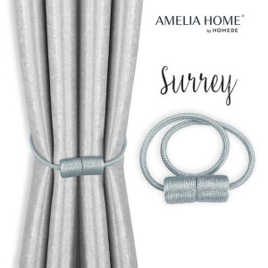 AmeliaHome Upinacze do zasłon SURREY 2szt srebrne