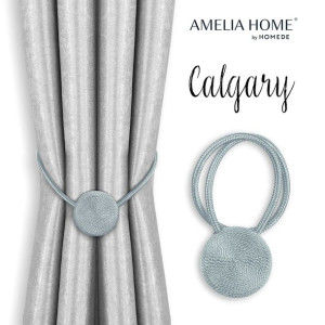 AmeliaHome Zestaw 2 upinaczy okrągłych CALGARY srebrne