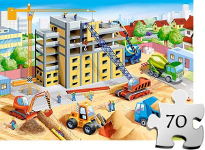 Puzzle CASTORLAND dla dzieci 70 el - Duży plac budowy