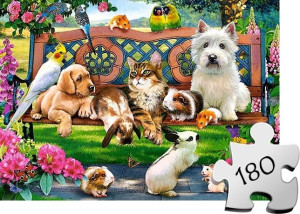Puzzle CASTORLAND dla dzieci 180 el - Zwierzęta w parku