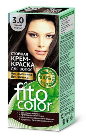 Farba krem do włosów ciemny kasztan 3.0 Fitocolor