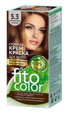 Farba krem do włosów złoty kasztan 5.3 Fitocolor